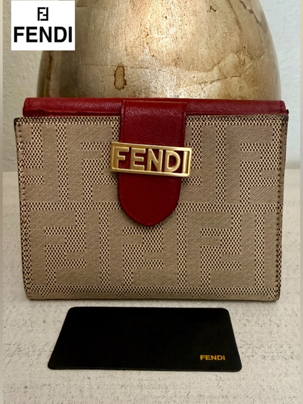 FENDI Zucca Canvas and Leather Bifold Wallet